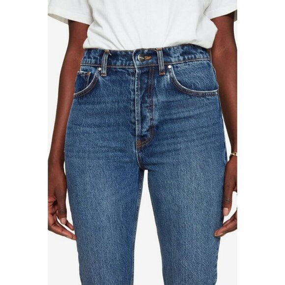 💕ANINE BING💕 Sonya Jean ~ Button Fly Mid Indigo Blue 27 NWOT - Picture 5 of 16